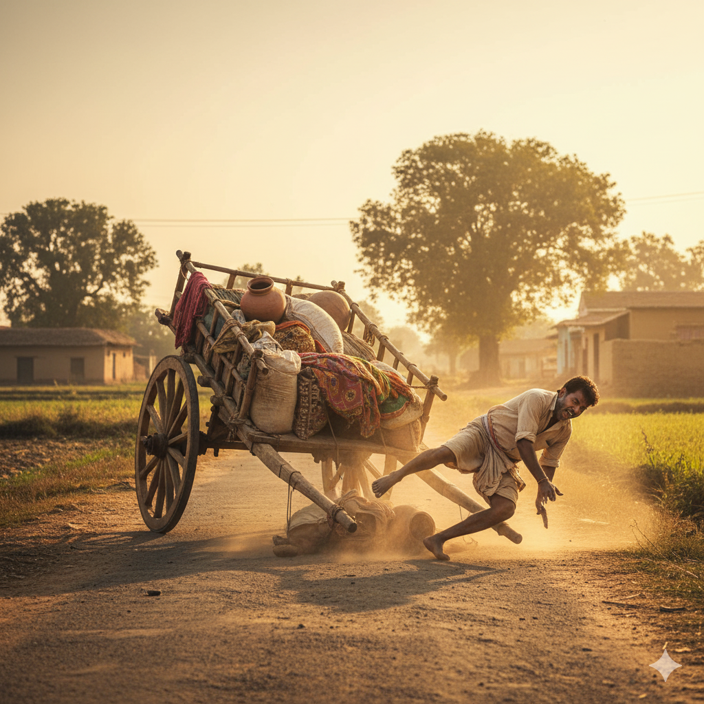 Village cart accident—beginning of a hidden blessing