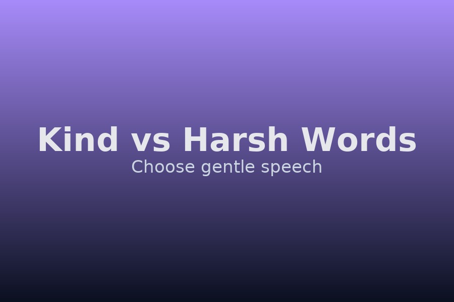 Kind words vs harsh words illustration